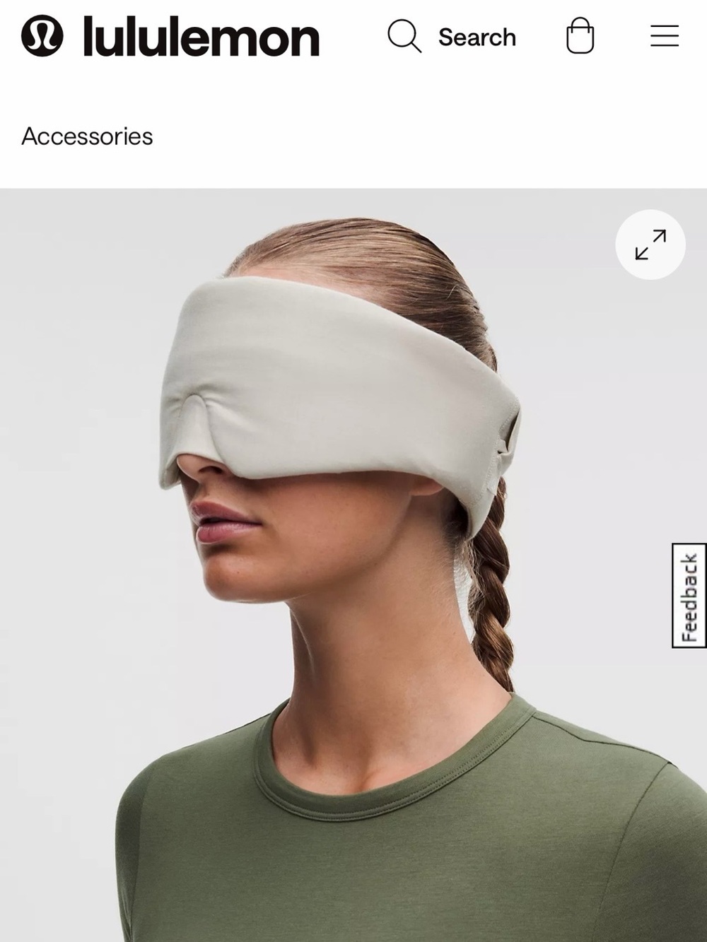 lululemon athletica Sleep Mask in Light Gray-Cream
